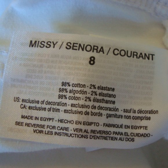 NWT Gloria Vanderbilt Avery Pull On Skimmer Mid-Rise Capris White sz 8 - Picture 11 of 13